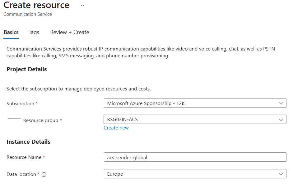 Configure Email Communication Service - acs step 10