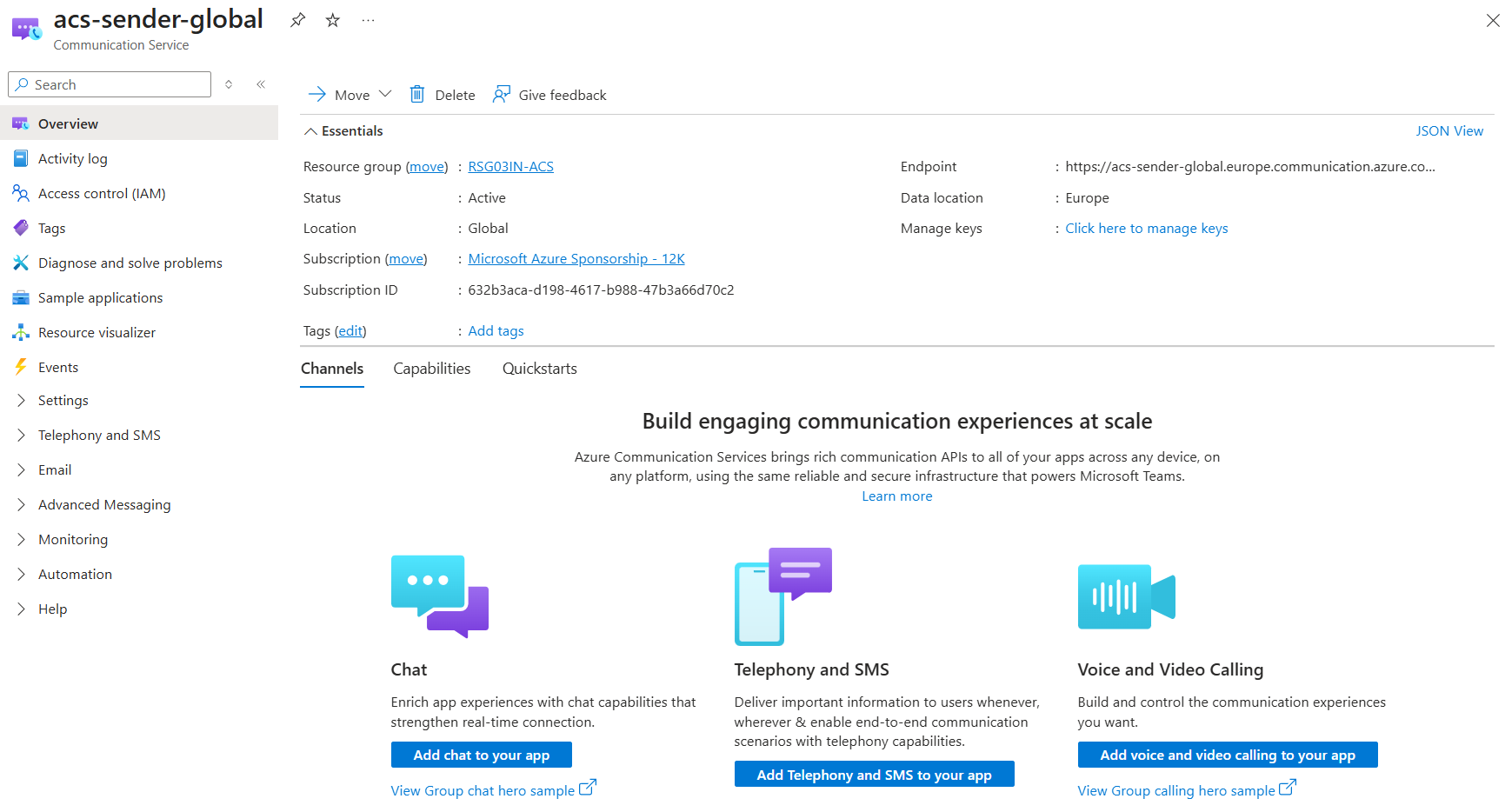 Configure Email Communication Service - acs step 11