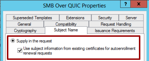 Certificate Configuration - smbquic step 06