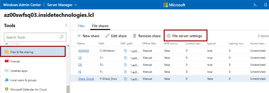 File Server Configuration - smbquic step 09