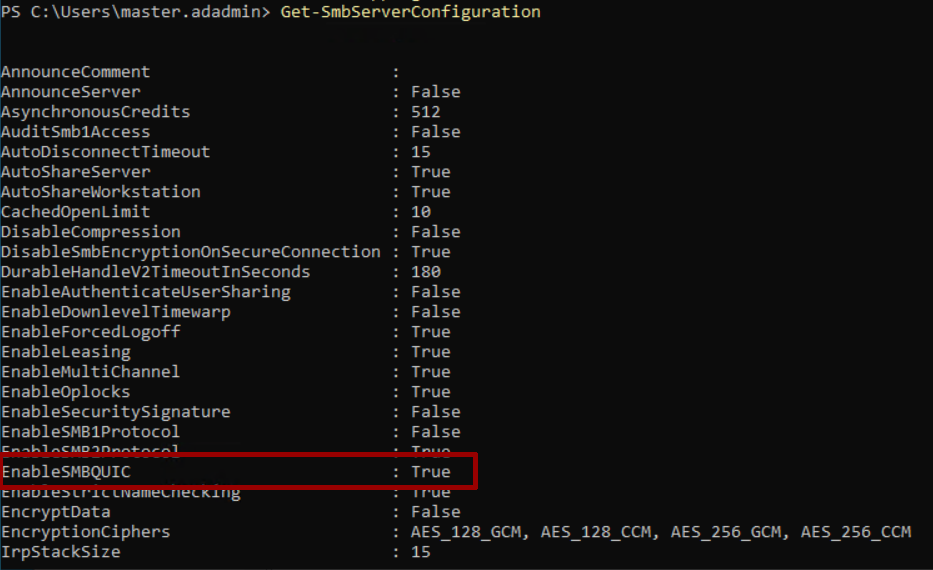 Check File Server - smbquic step 15