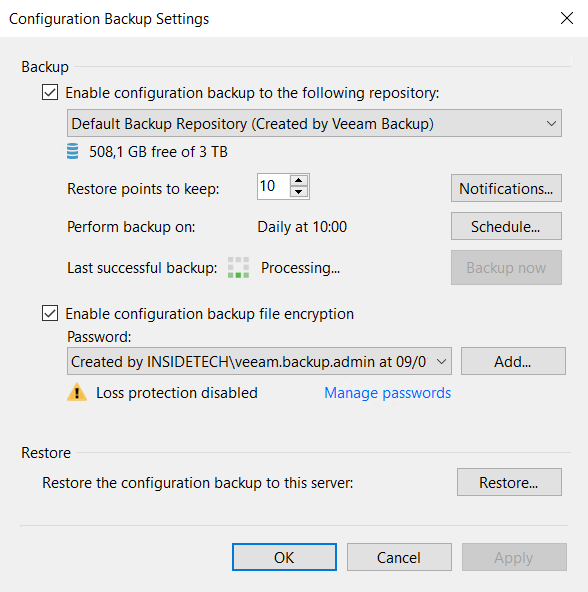 How to migrate Veeam Backup database to PostgreSQL - veeam step 03
