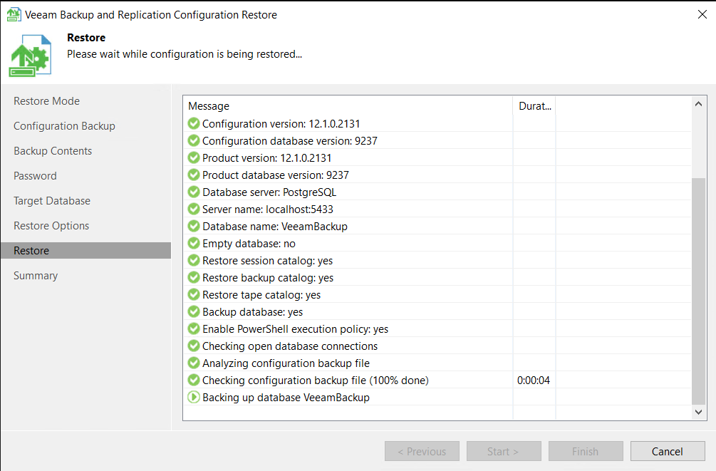 How to migrate Veeam Backup database to PostgreSQL - veeam step 07