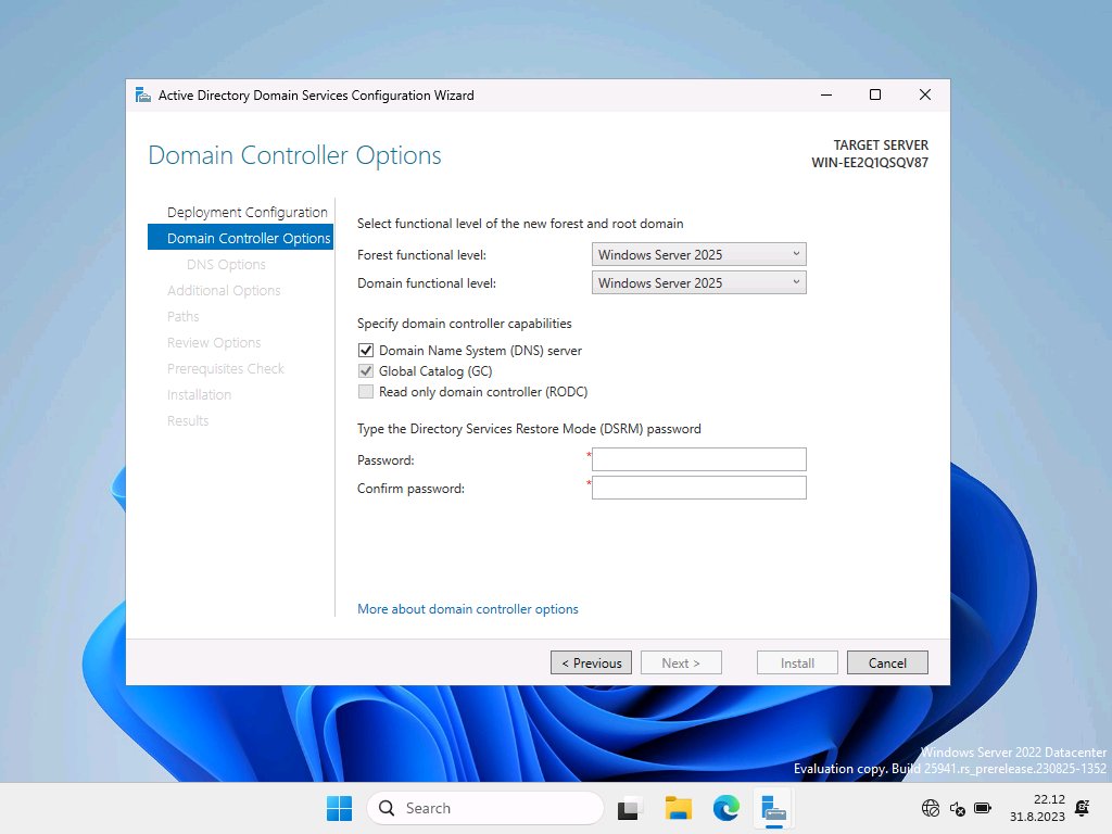 Active Directory - ws2025 step 03