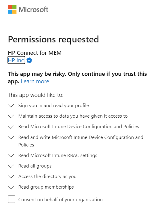 Microsoft Intune: configure HP Connect to centralize BIOS management - intune step 04