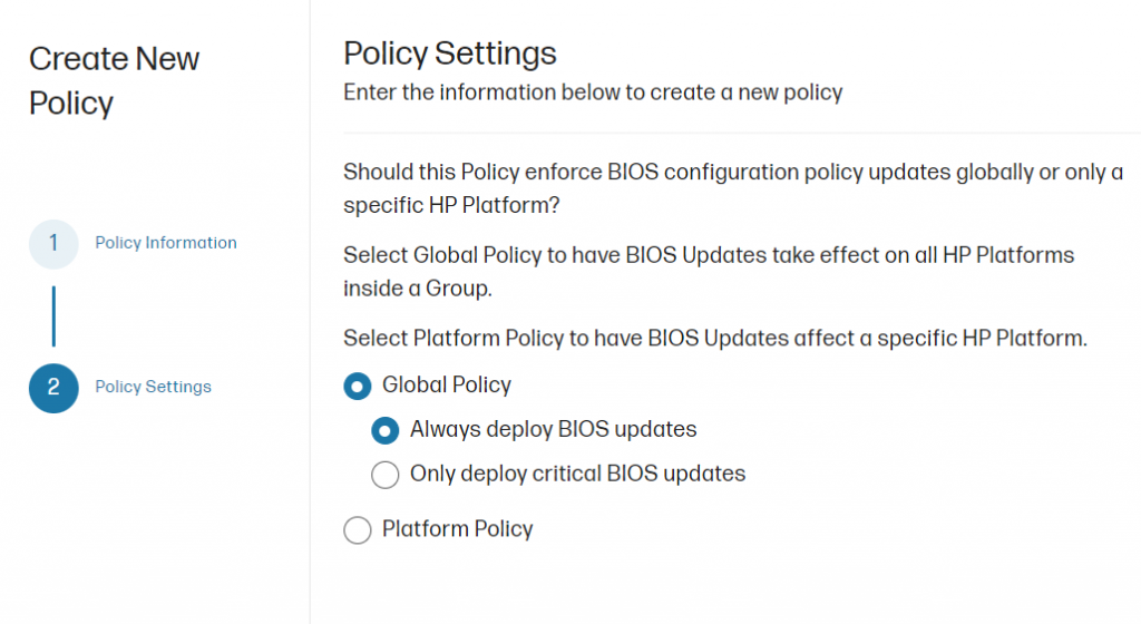Microsoft Intune: configure HP Connect to centralize BIOS management - intune step 09
