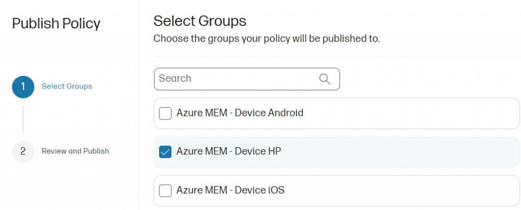 Microsoft Intune: configure HP Connect to centralize BIOS management - intune step 10