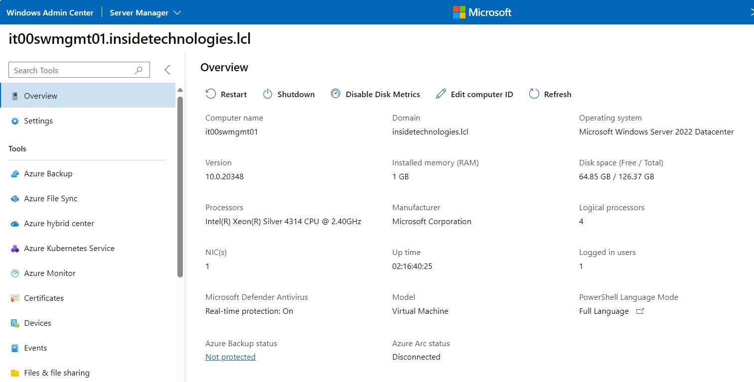 Windows Admin Center v2311 - wac step 03